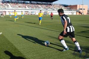 Óscar Santón "Golo", fue el más destacado del CD Badajoz en la tarde de ayer.