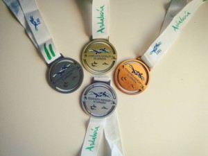 Medallas conseguidas por Laura en el Campeonato de Andalucía.