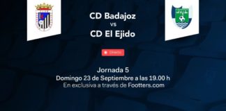 El Badajoz – Ejido será televisado por Footters